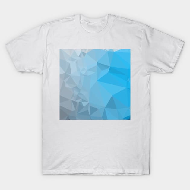 Capri Blue Abstract Low Polygon Background T-Shirt by retrovectors